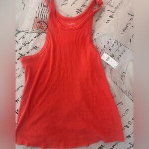 Pilcro Women’s orange red Ribbed Tank Top